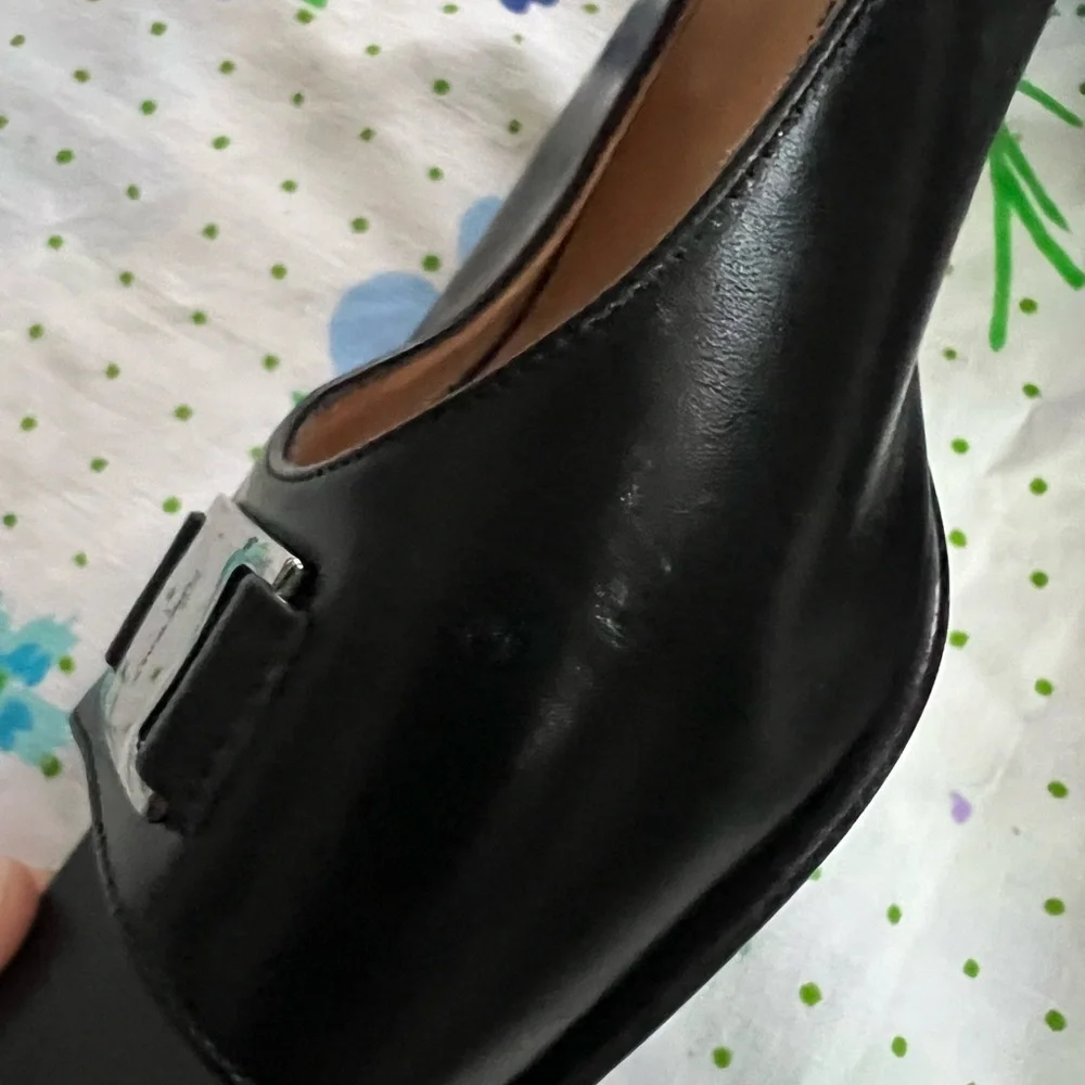 Salvatore Ferragamo Slingback Peep Toe Heels - 10 ‘Renata’